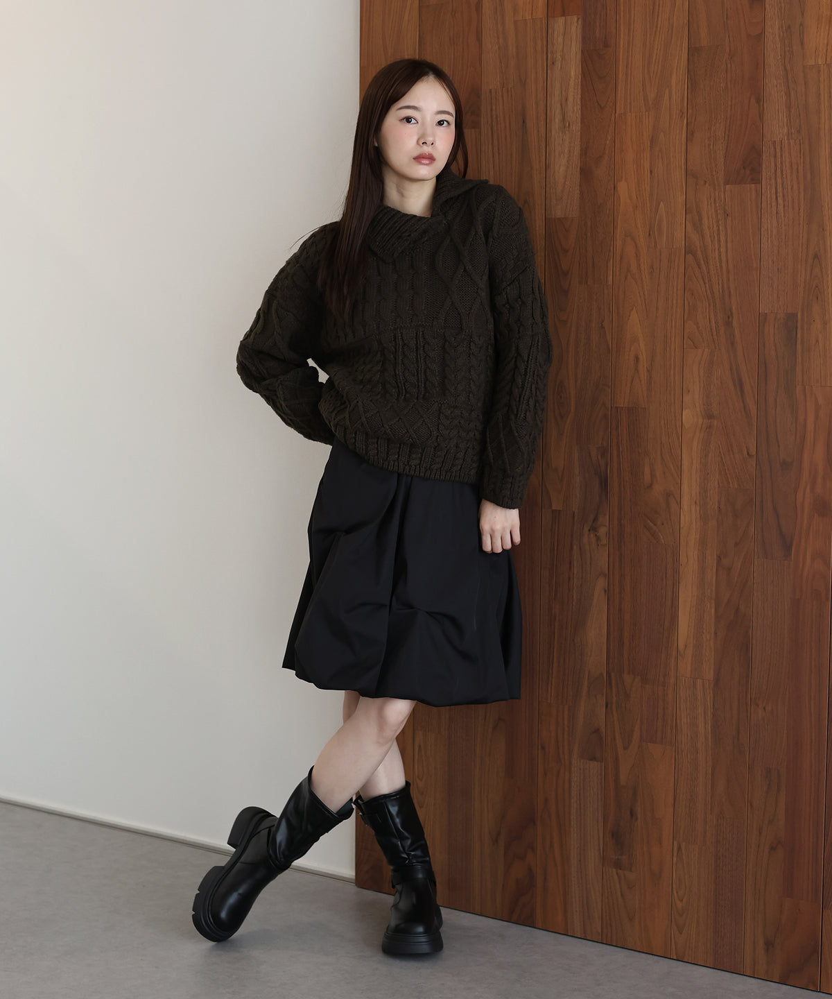 【早割5％OFF】ランダムタックバルーンミディスカート