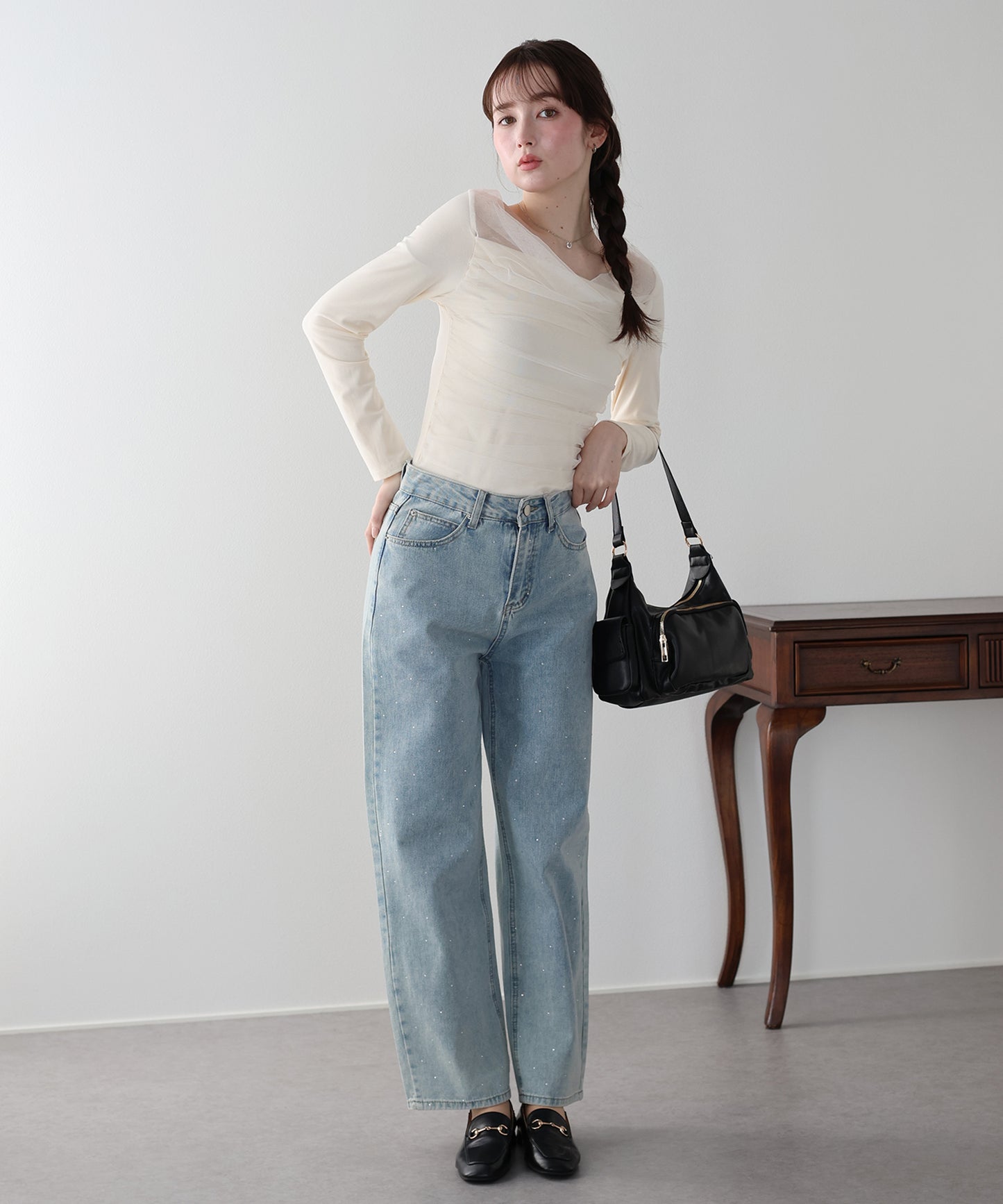 チュールドッキングドレープカットソー【ネコポス】