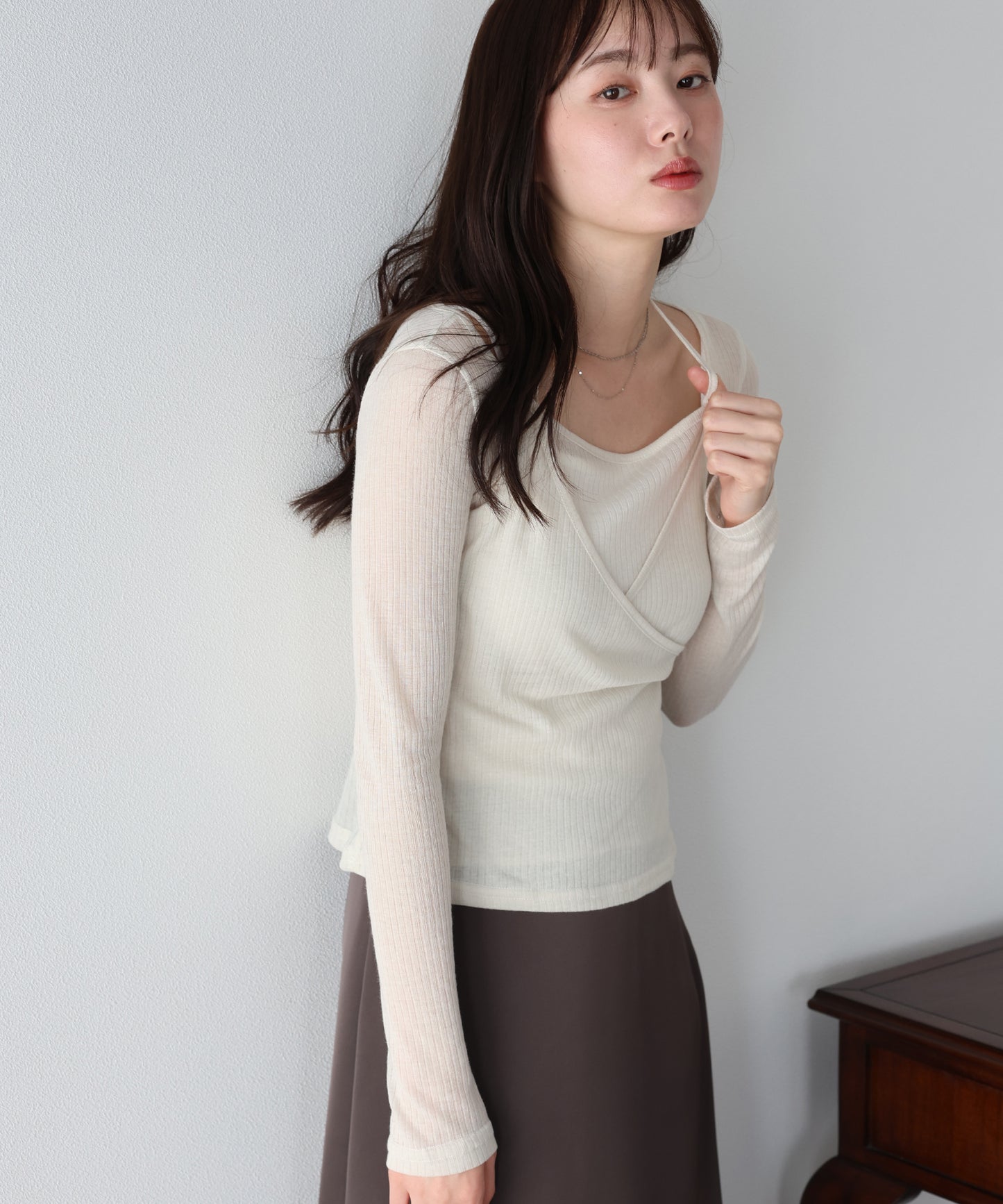 【早割5％OFF】レイヤードライクシアーカットソー【ネコポス】