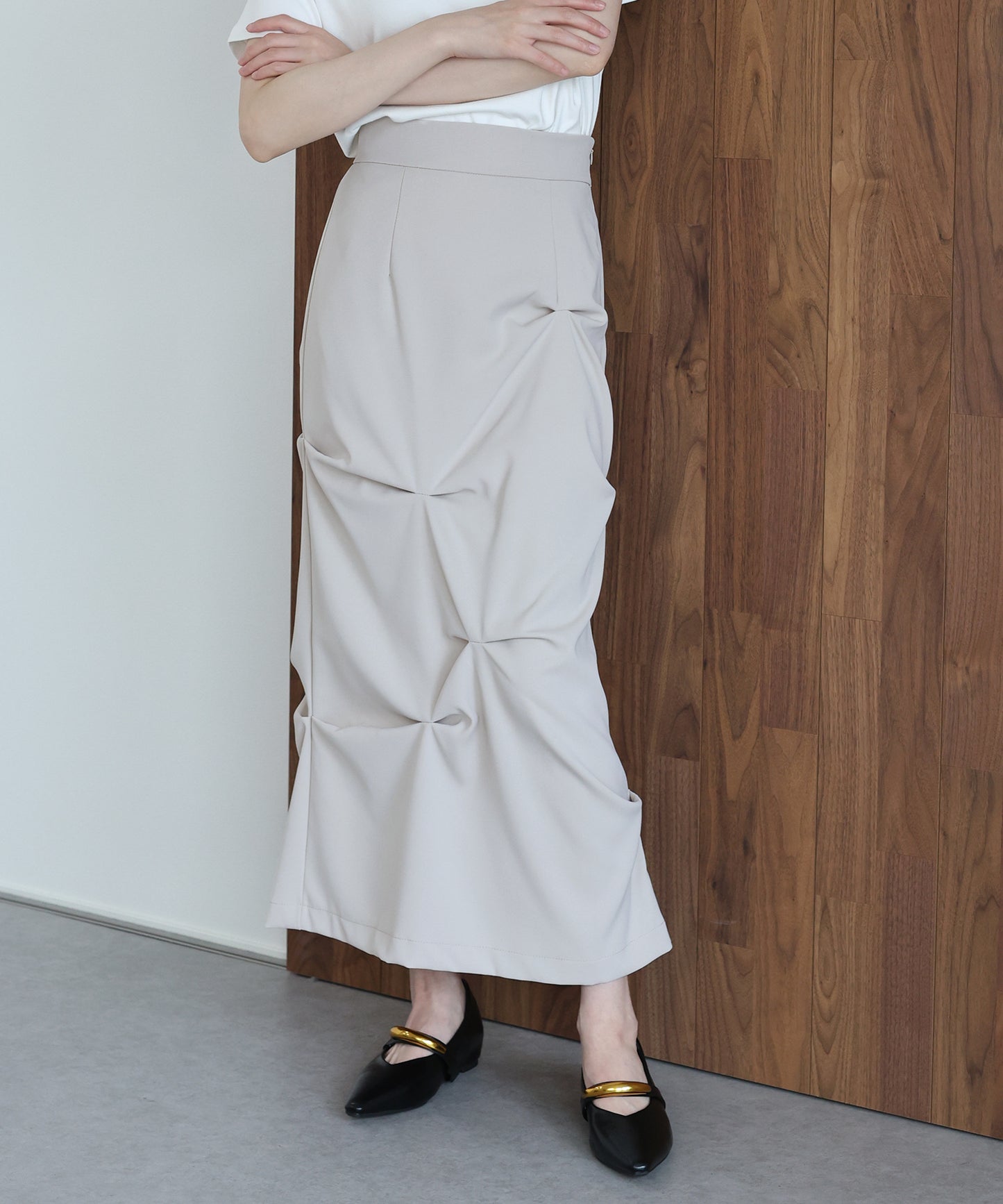 【早割5％OFF】ランダムタックIラインスカート