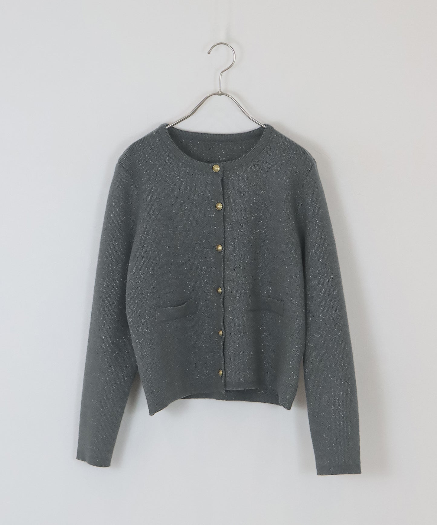 ゴールドボタンラメニットジャケット