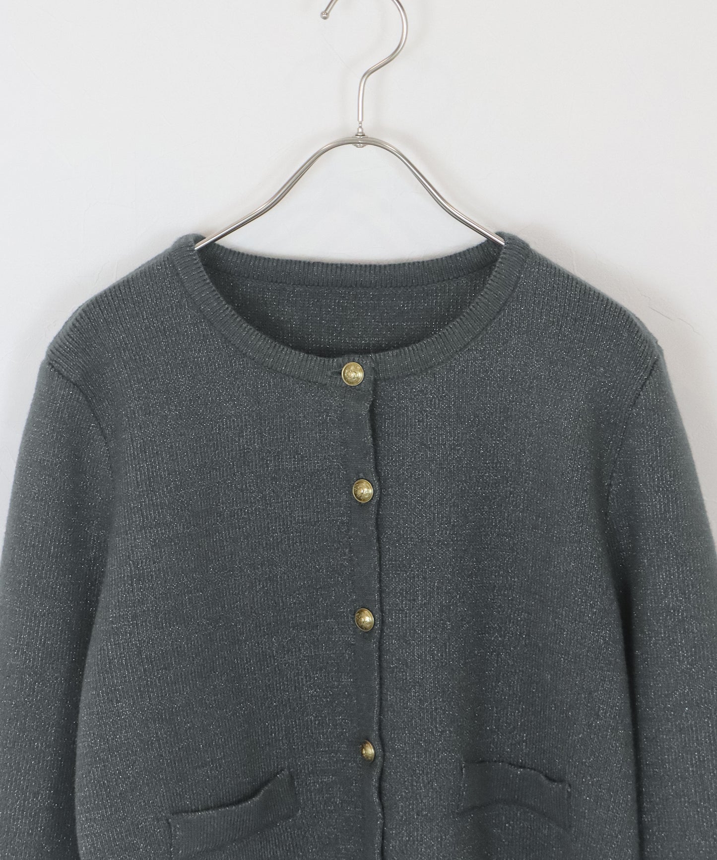 ゴールドボタンラメニットジャケット