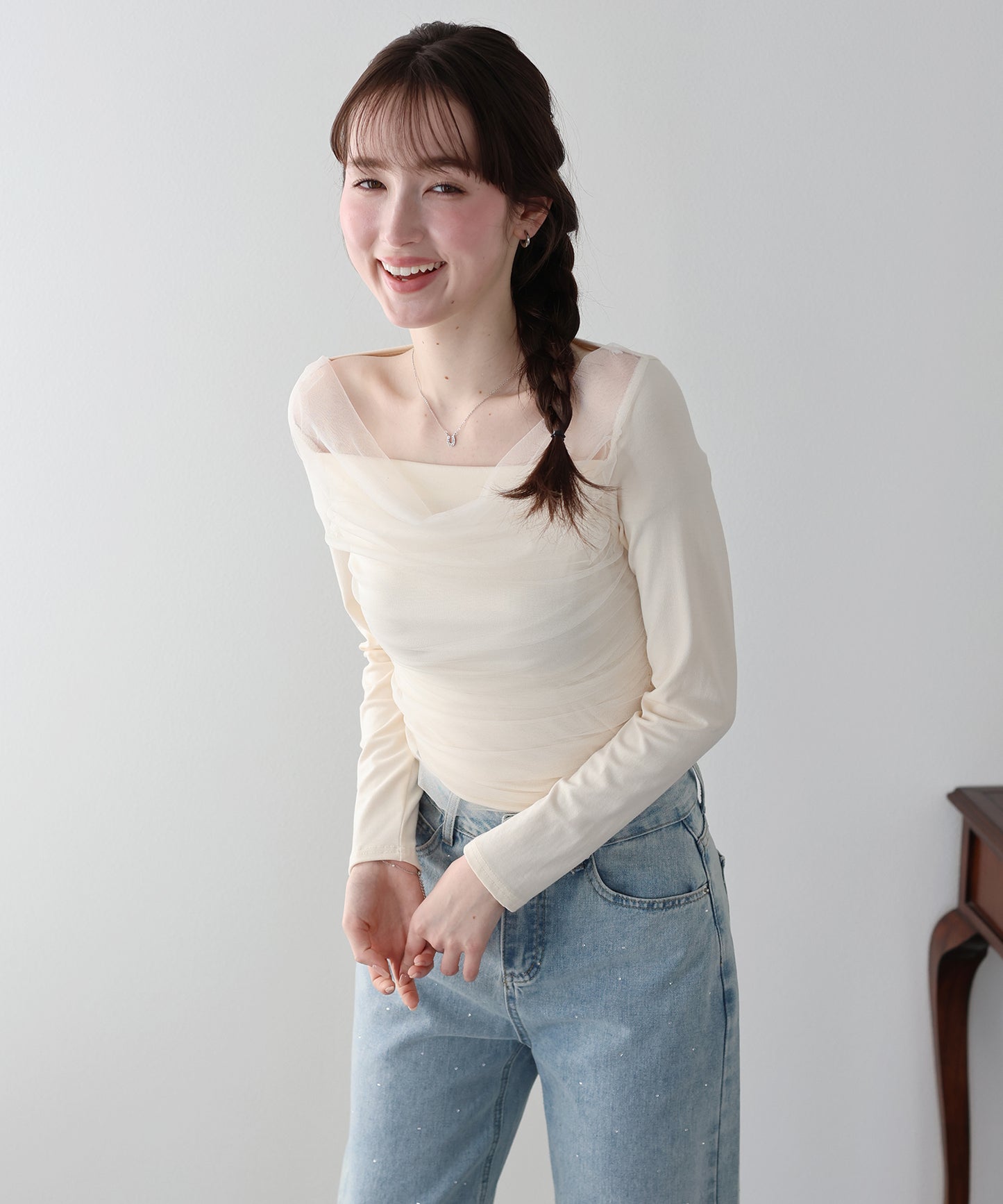 チュールドッキングドレープカットソー【ネコポス】