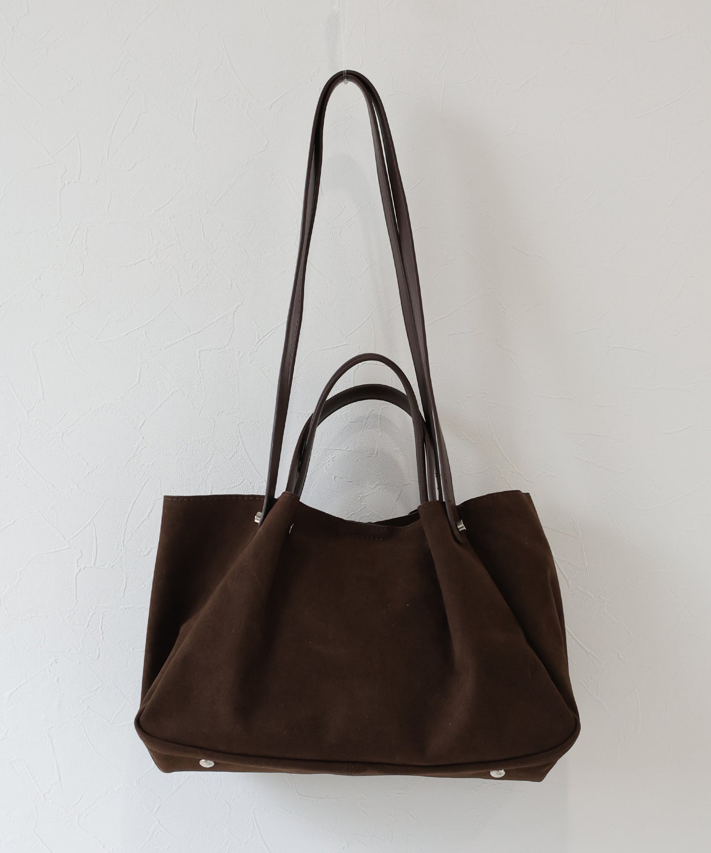 【早割5％OFF】スウェードダブルハンドルバッグ