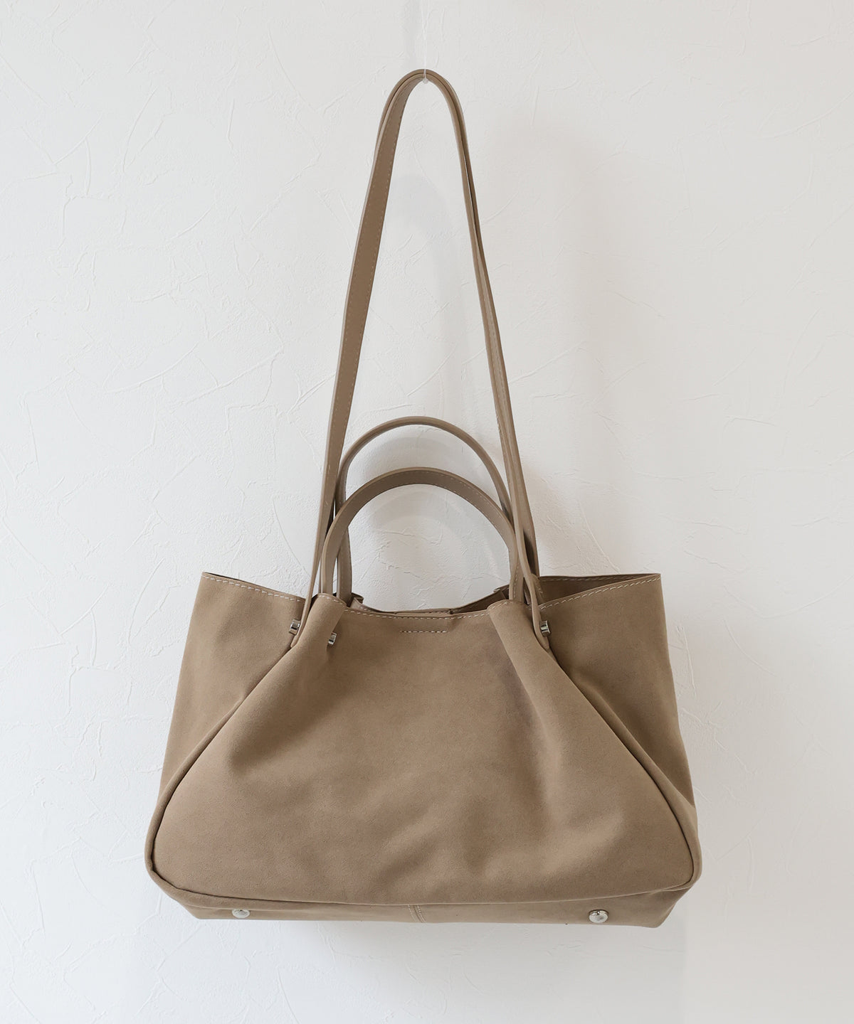 【早割5％OFF】スウェードダブルハンドルバッグ