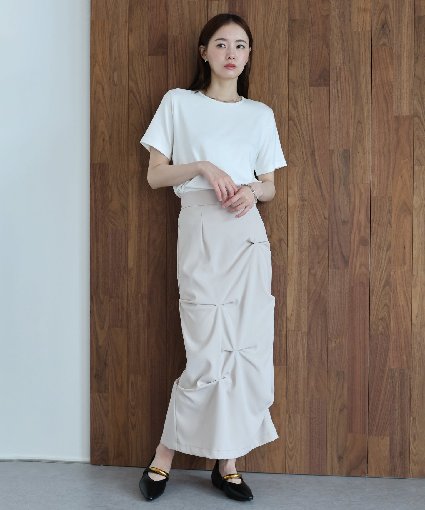 【早割5％OFF】ランダムタックIラインスカート
