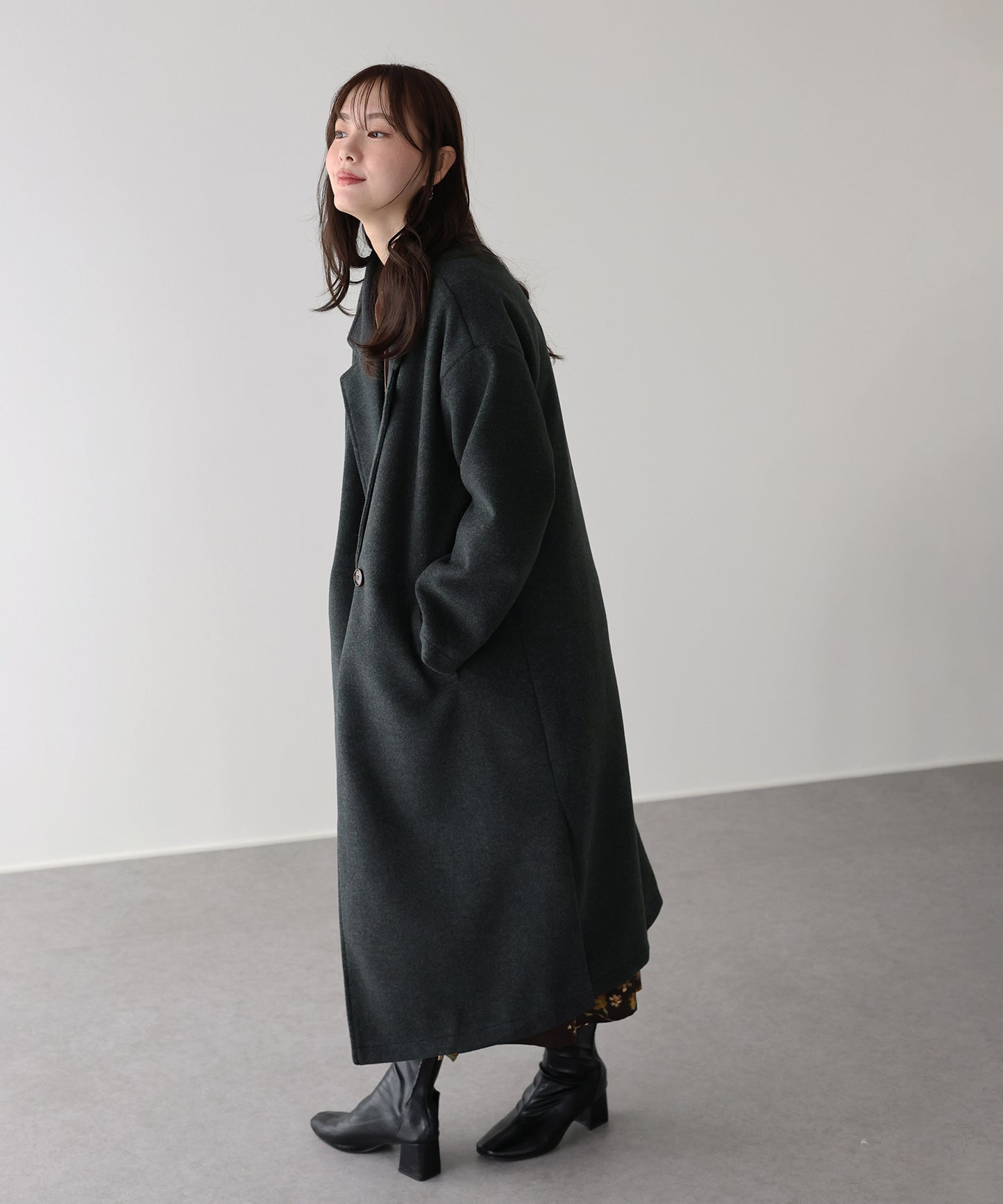 テーラードウールロングコート
