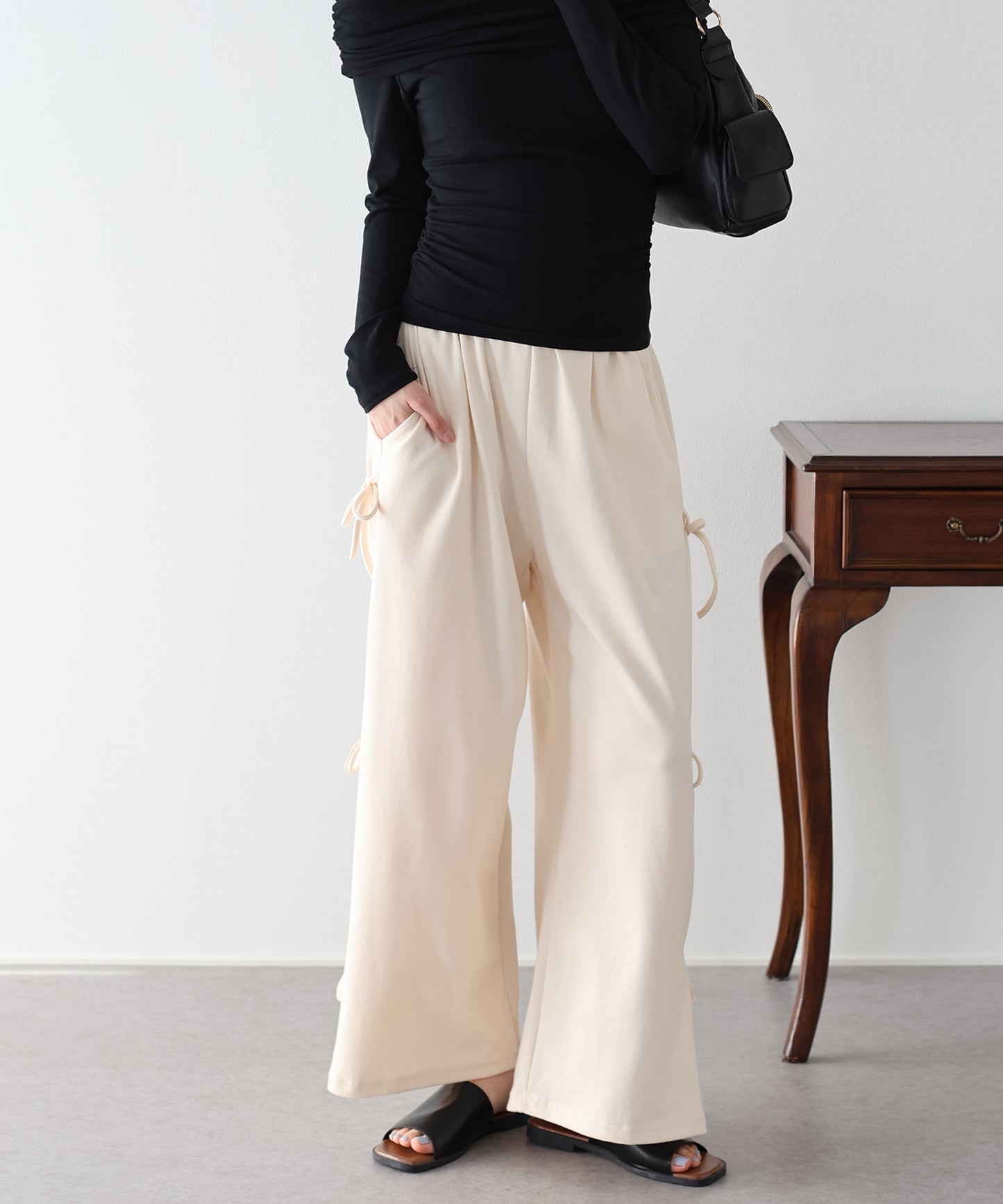 【早割5％OFF】サイドリボンスウェットパンツ