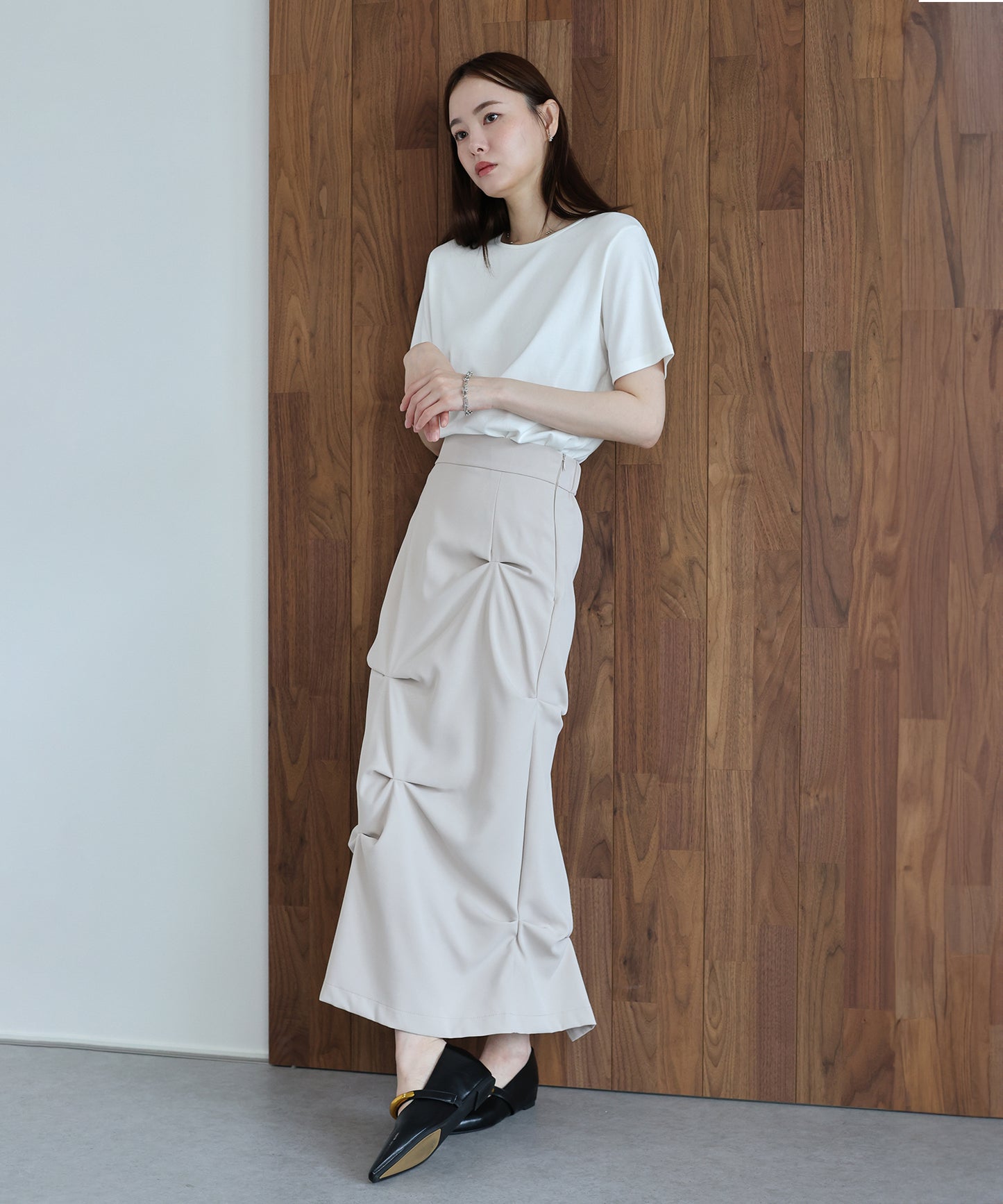 【早割5％OFF】ランダムタックIラインスカート
