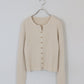 ゴールドボタンケーブルクルーカーディガン