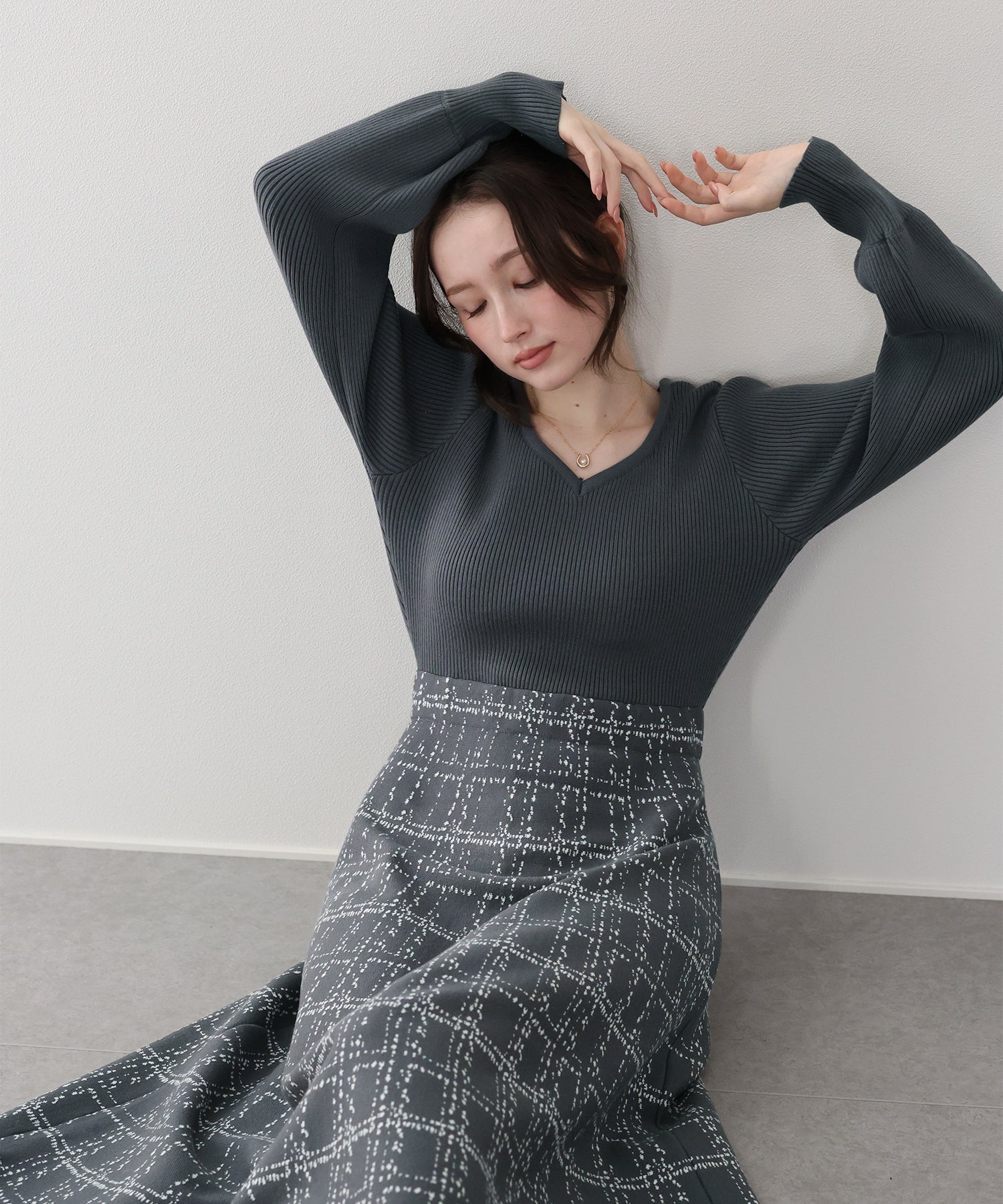 チェックジャガードニットワンピース BLUEEAST（ブルーイースト） ワンピース 「ワンピースランキング1位