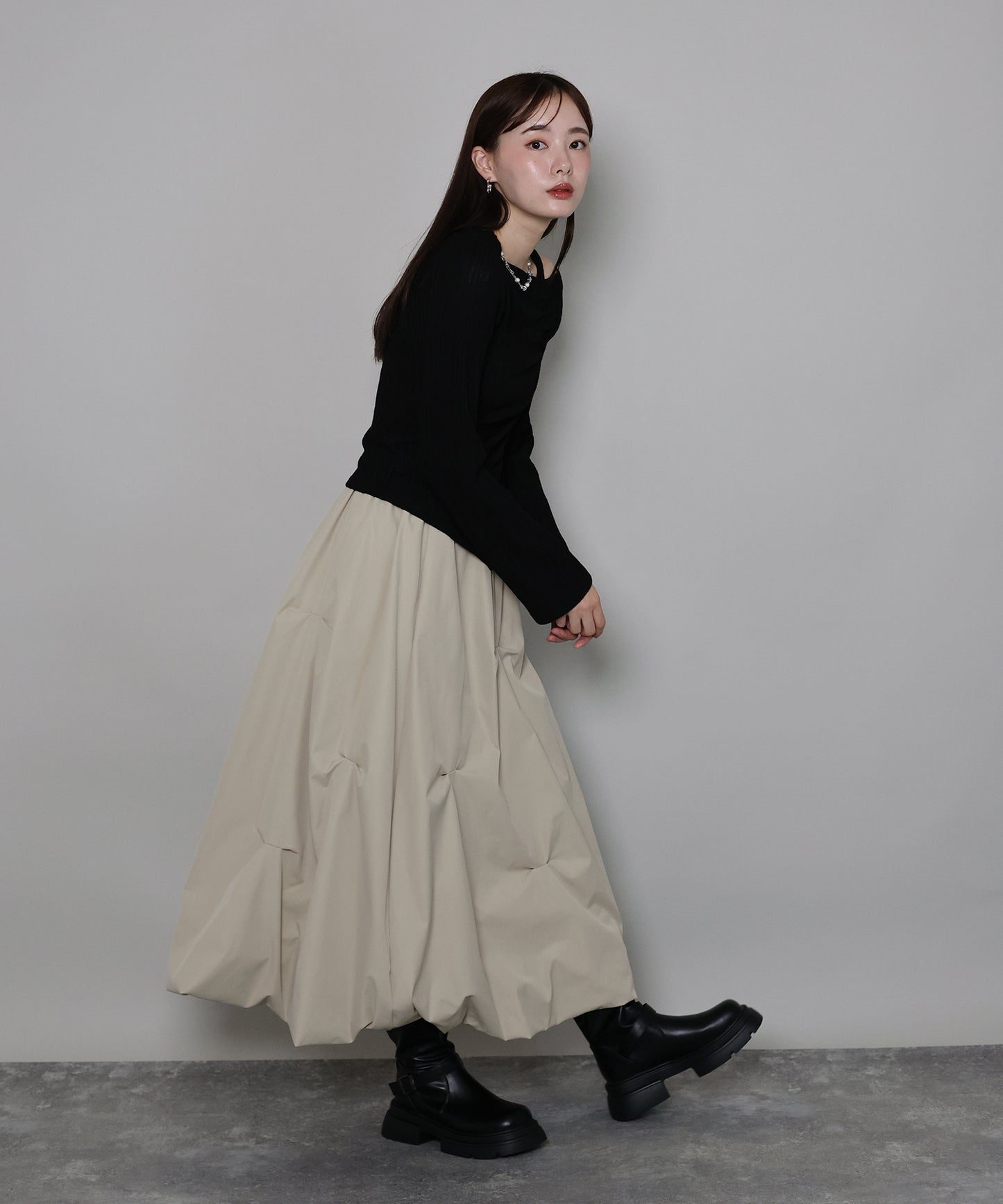 【早割5％OFF】ランダムタックバルーンスカート[J by blue]