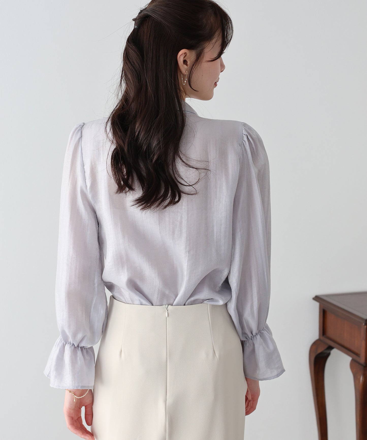 【早割5％OFF】リボンシアーブラウス【ネコポス】