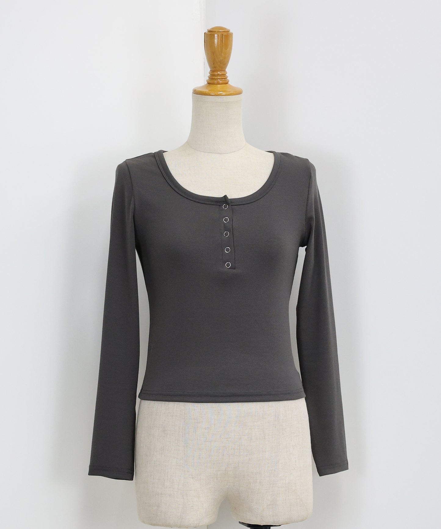 【TIME SALE】ヘンリーネック長袖Tシャツ【ネコポス】