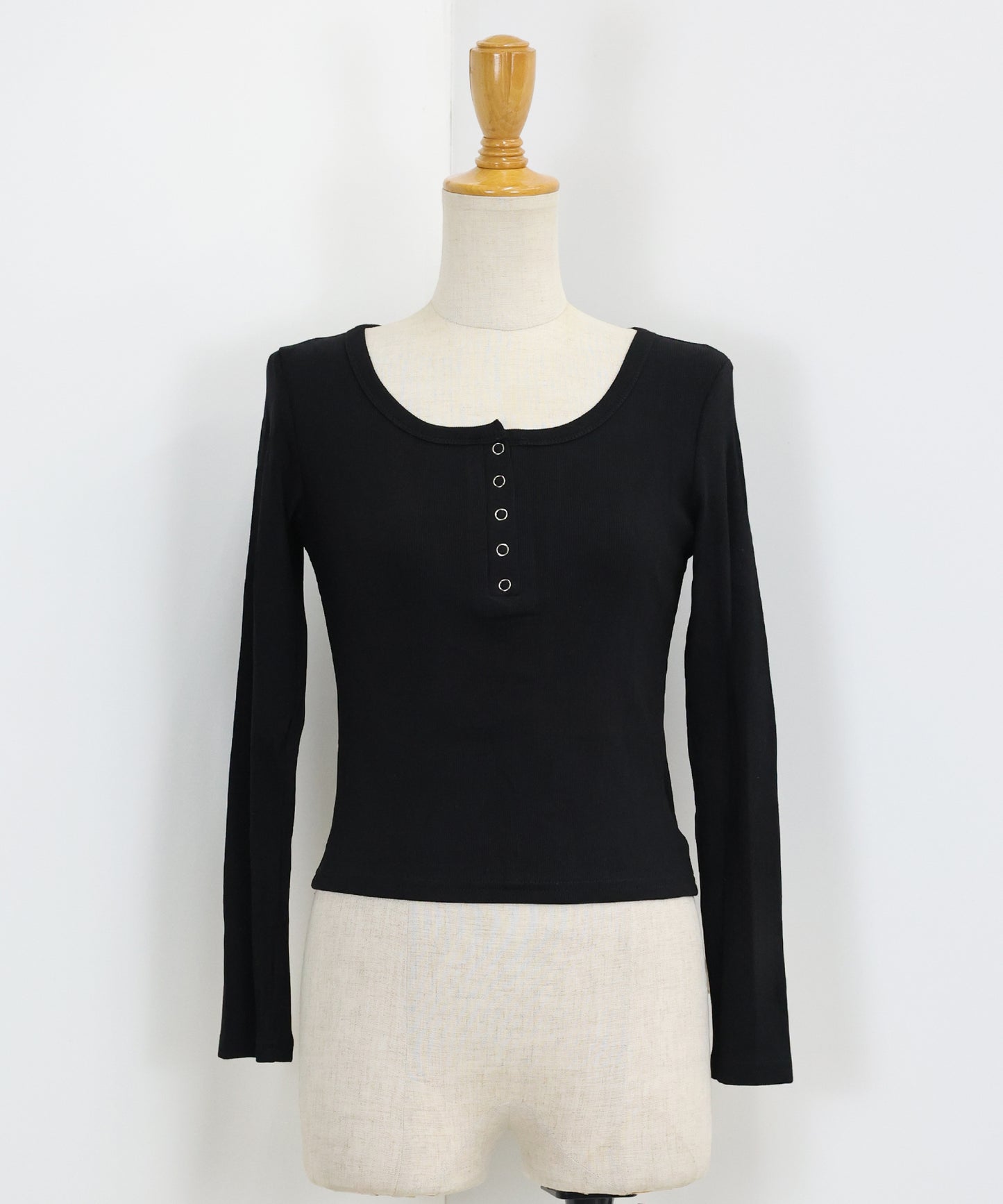 【TIME SALE】ヘンリーネック長袖Tシャツ【ネコポス】