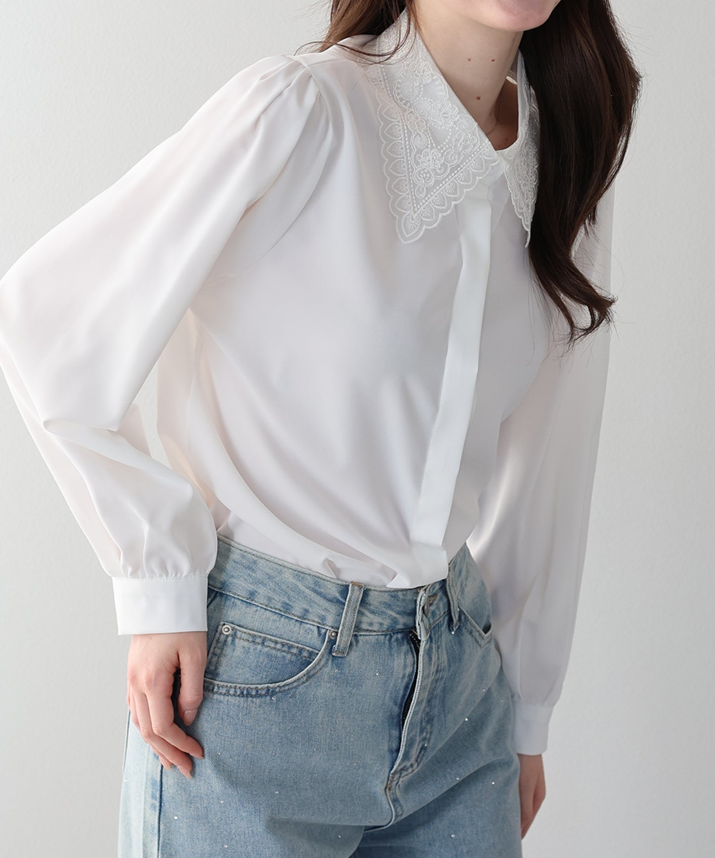 レース襟ブラウス【ネコポス】