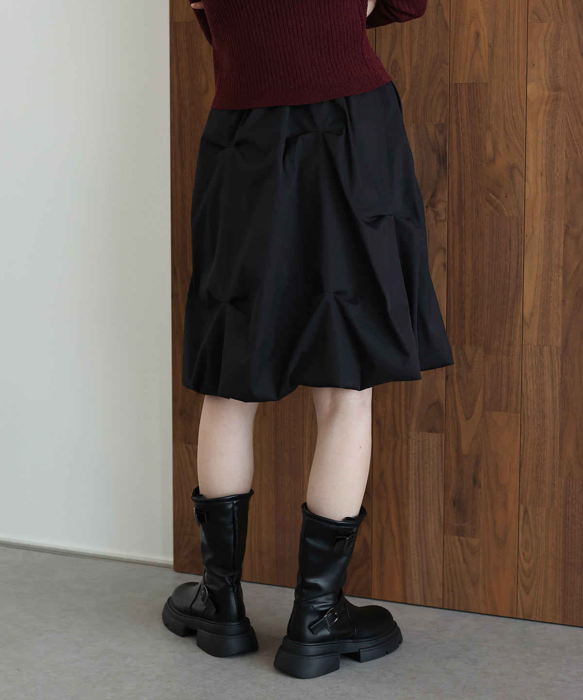 【早割5％OFF】ランダムタックバルーンミディスカート