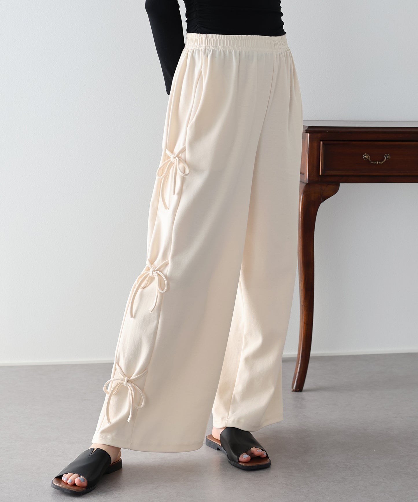 【早割5％OFF】サイドリボンスウェットパンツ