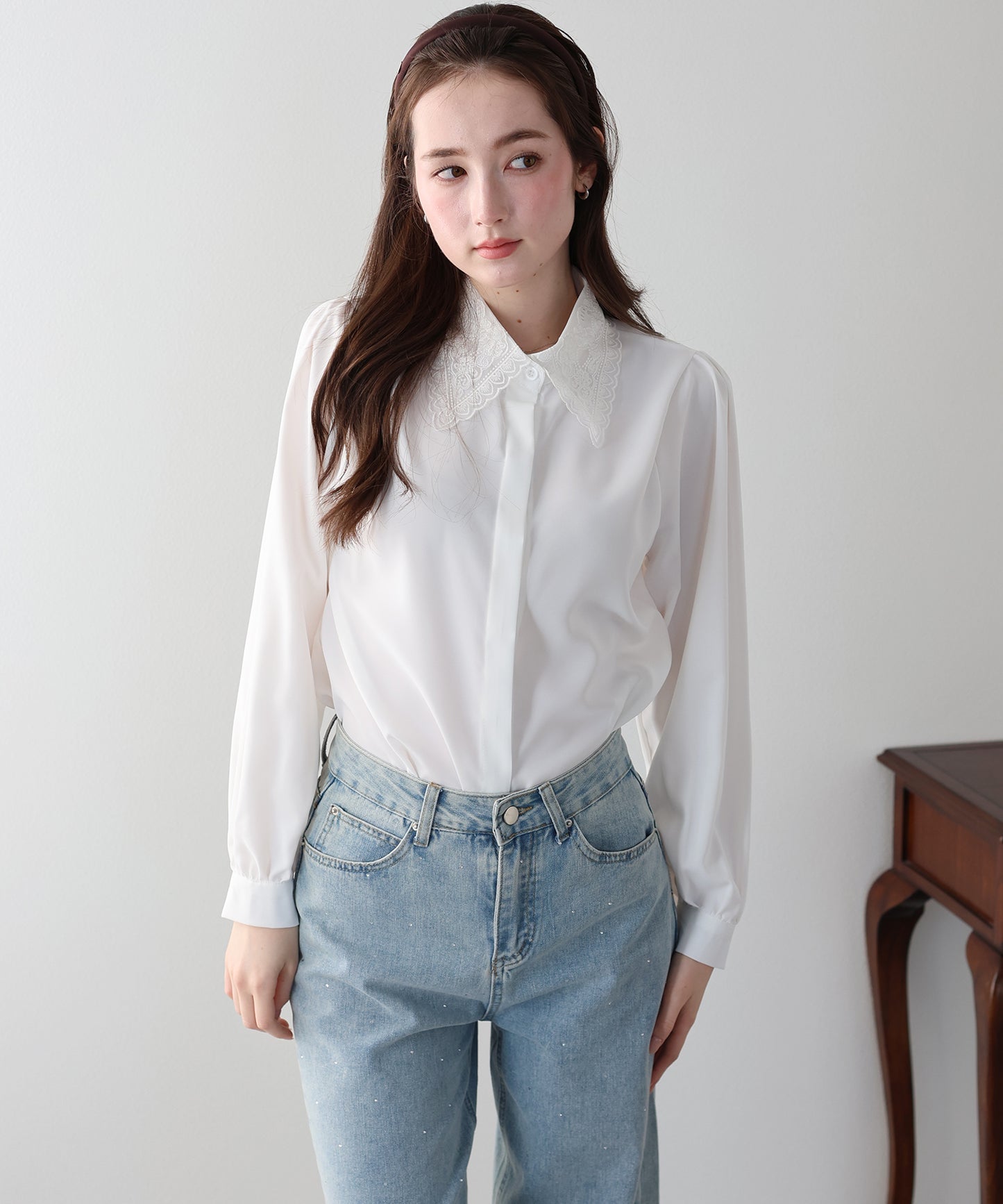 レース襟ブラウス【ネコポス】