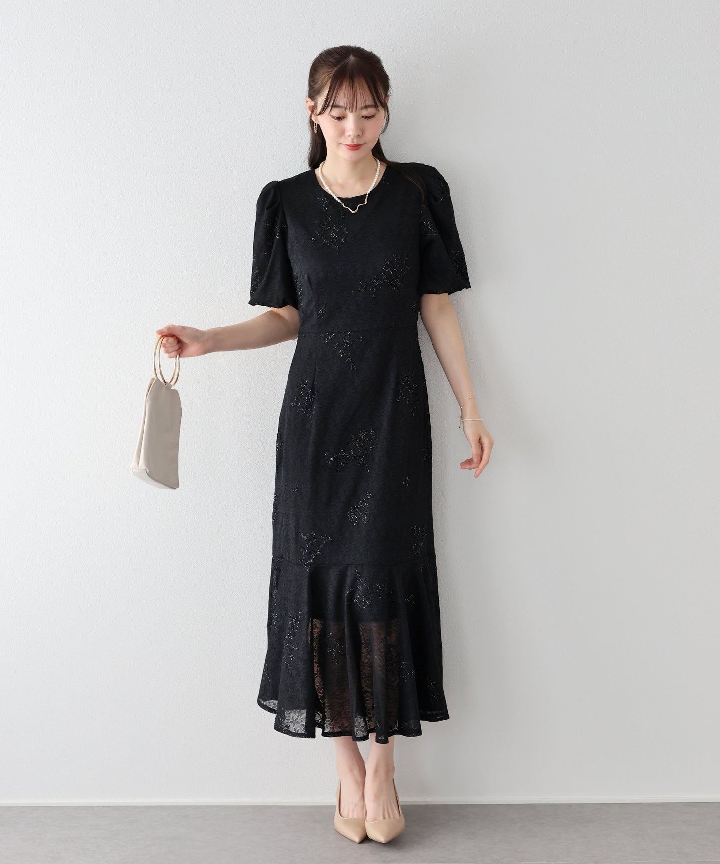 バックリボンマーメイドドレス