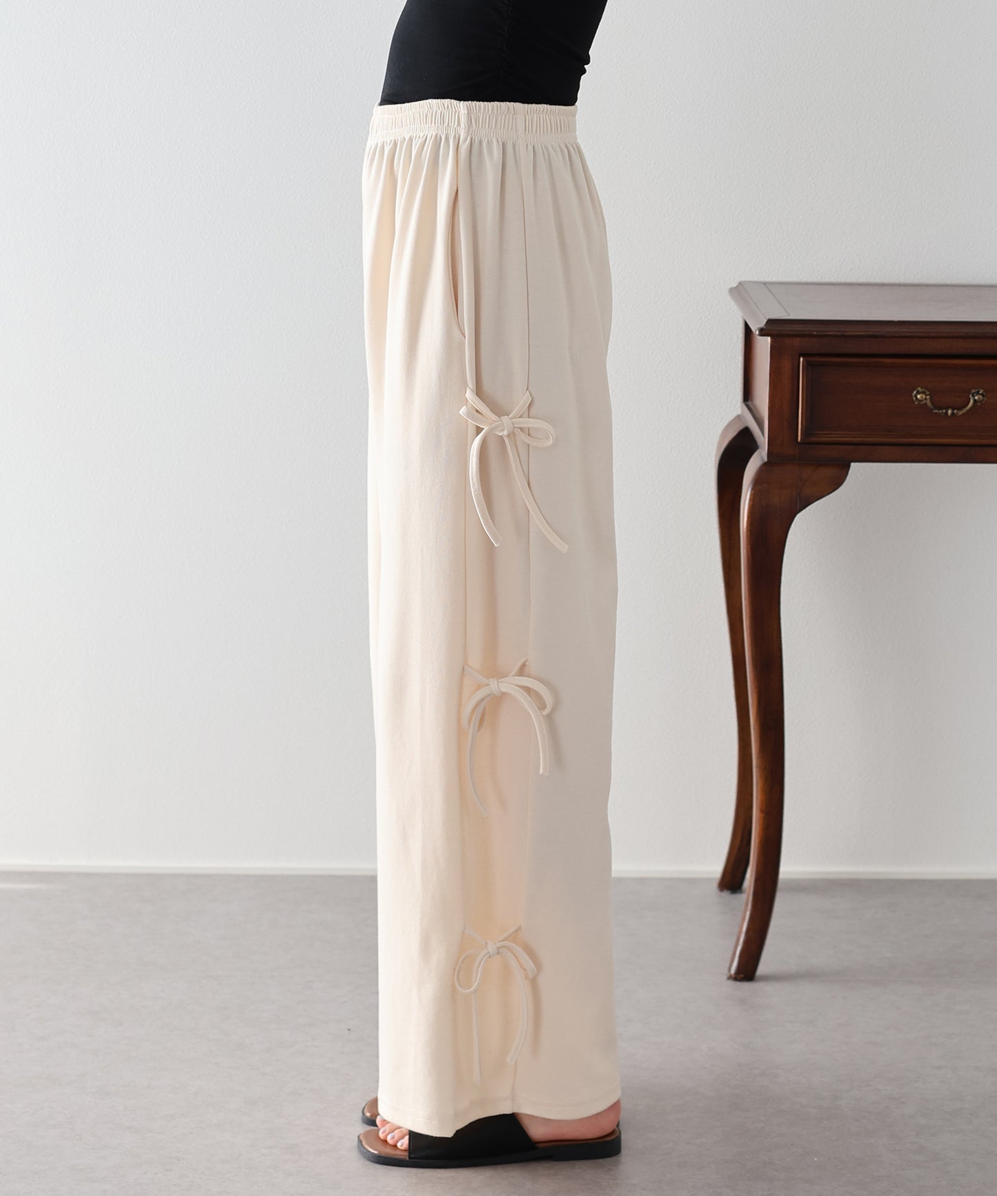 【早割5％OFF】サイドリボンスウェットパンツ