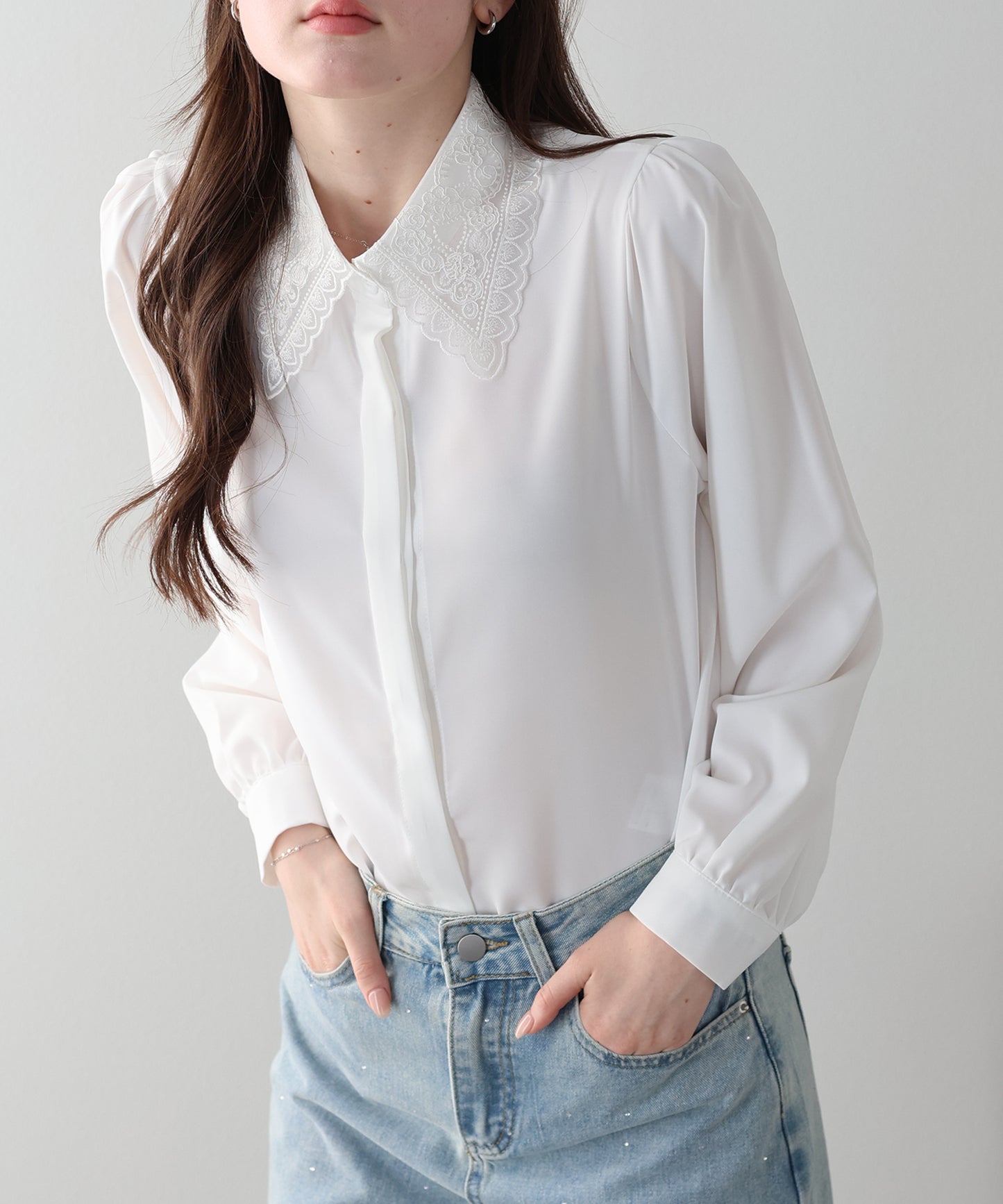レース襟ブラウス【ネコポス】