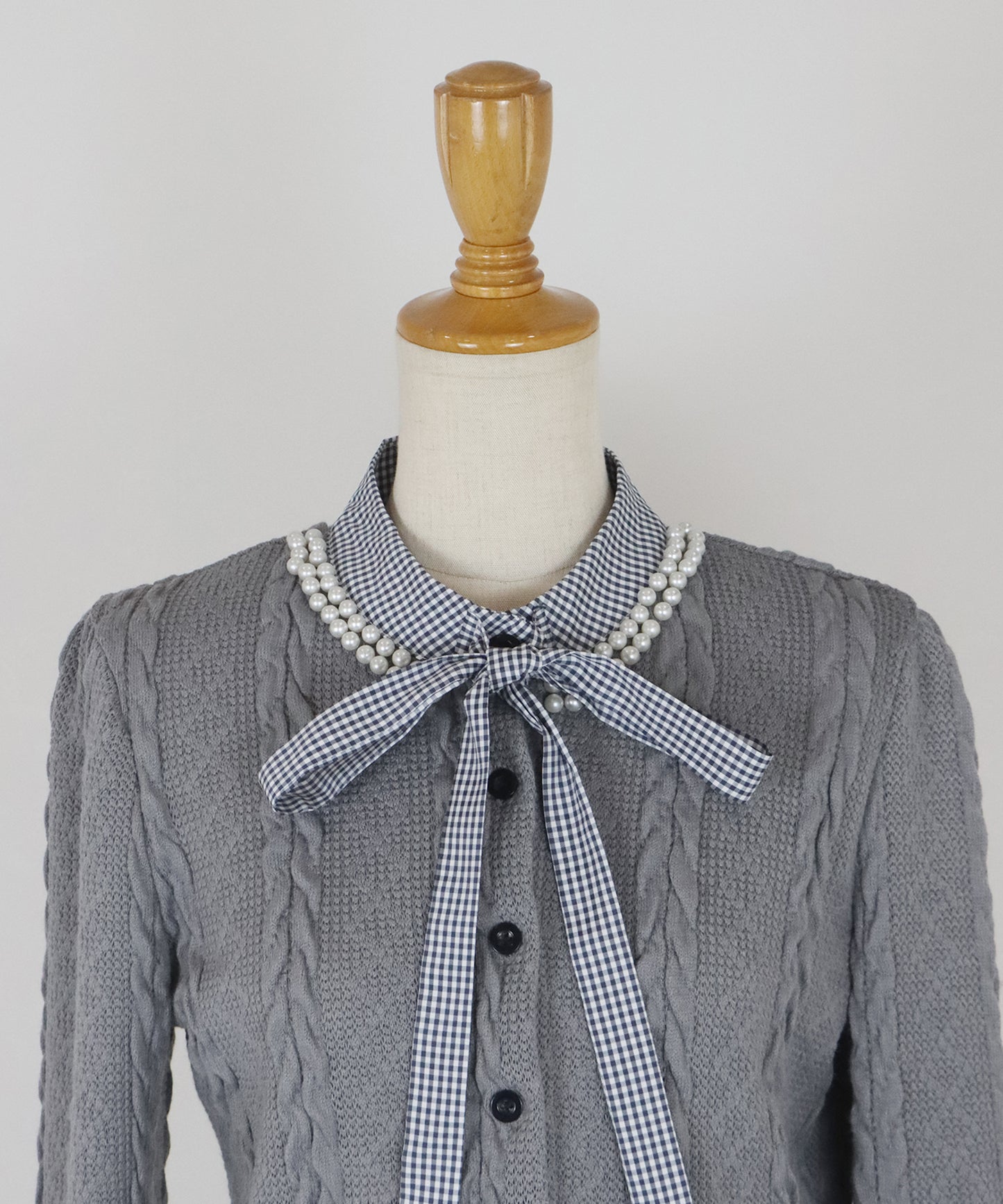 ボウタイシャツドッキングカーディガン