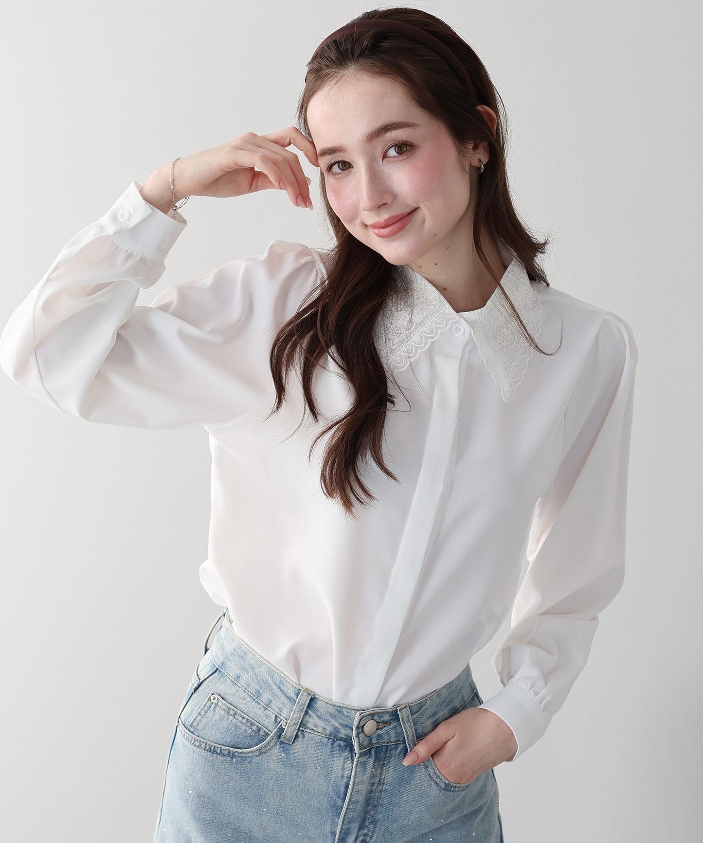 レース襟ブラウス【ネコポス】