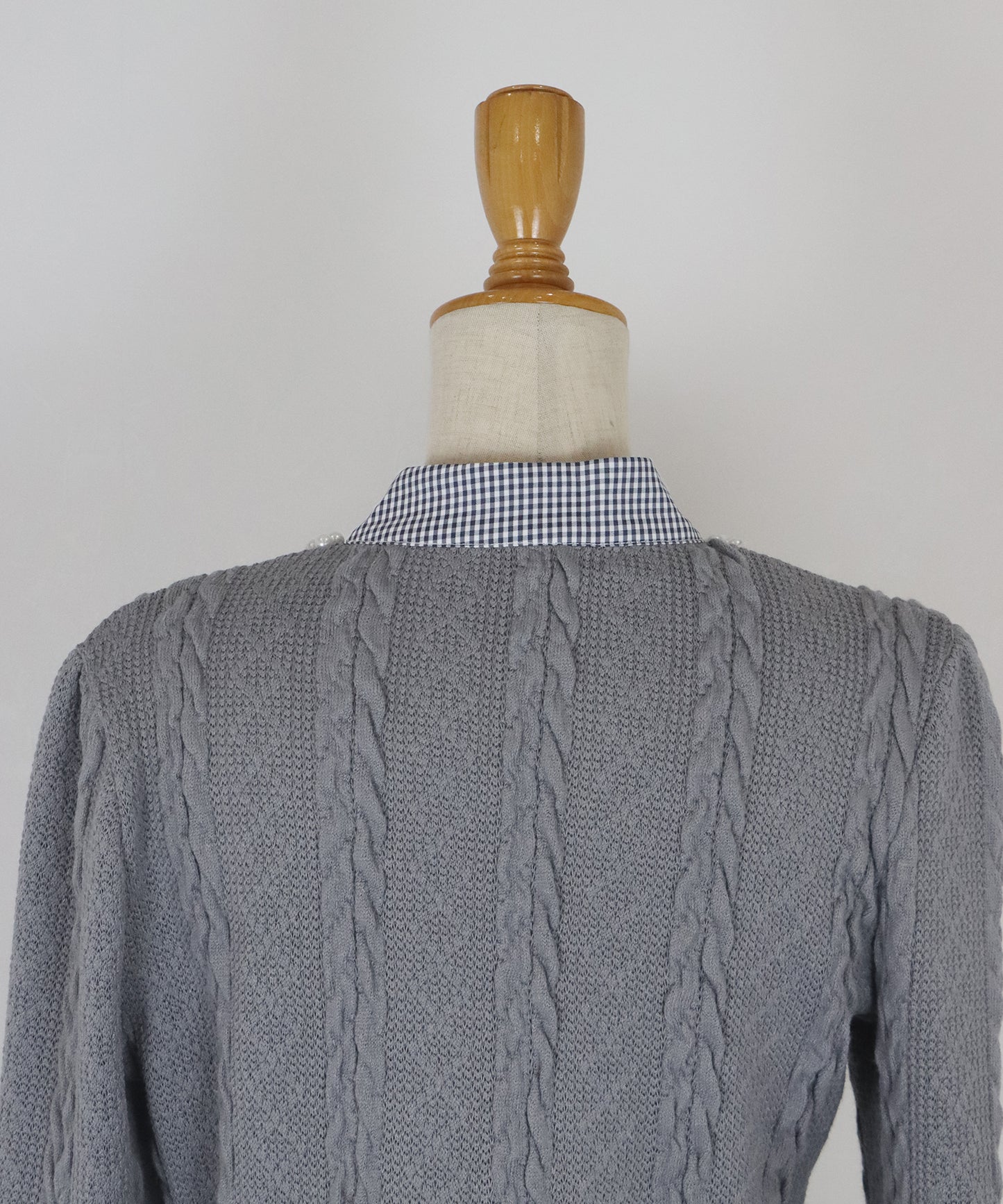 ボウタイシャツドッキングカーディガン