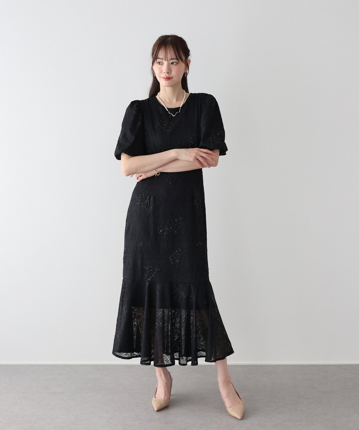 バックリボンマーメイドドレス