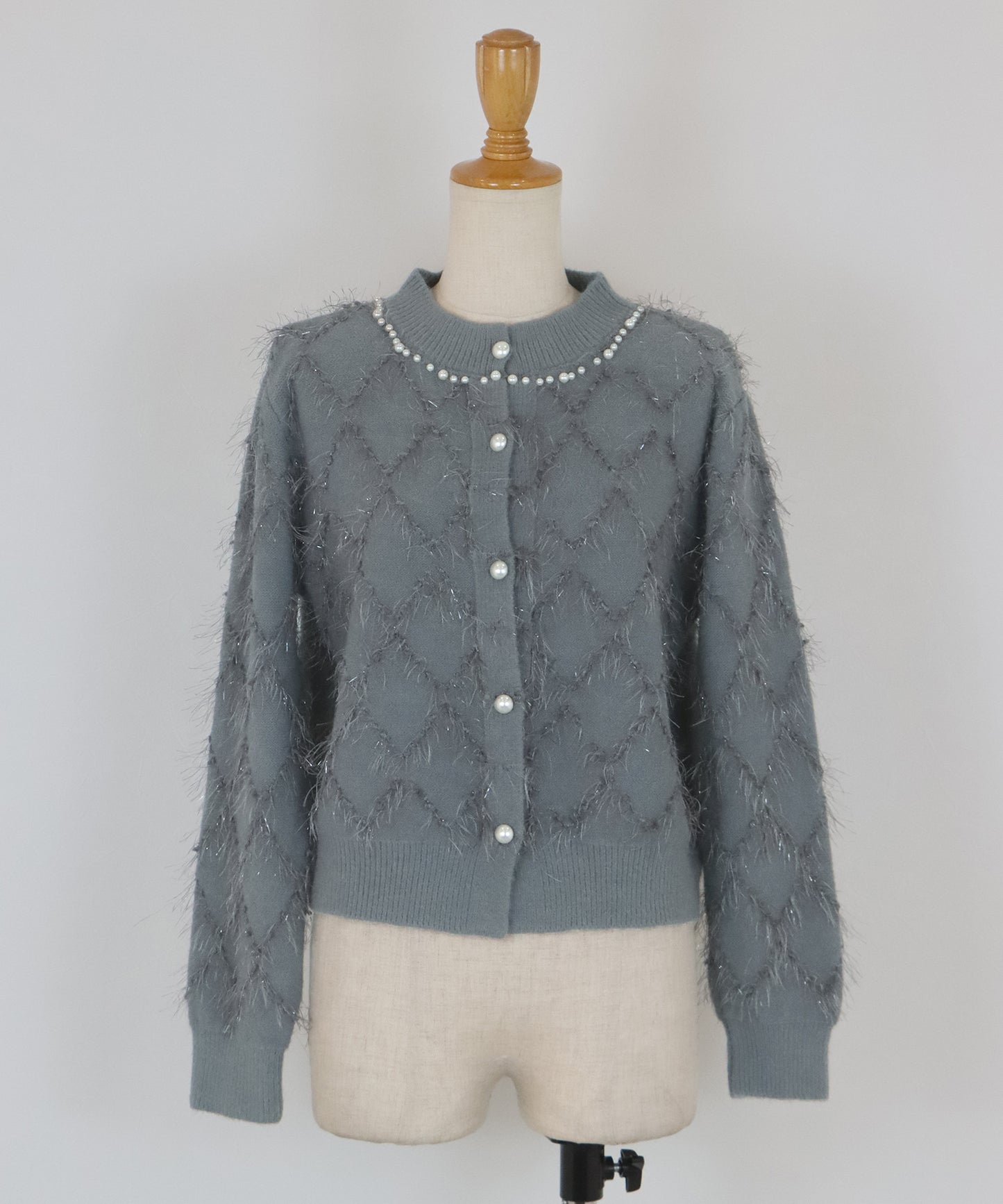 ラメジャガードカーディガン