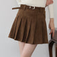 ベルトSETスウェードプリーツミニスカート