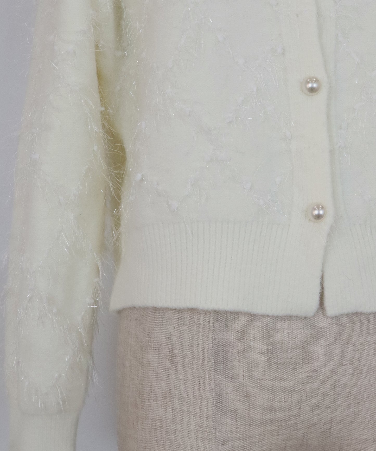 ラメジャガードカーディガン