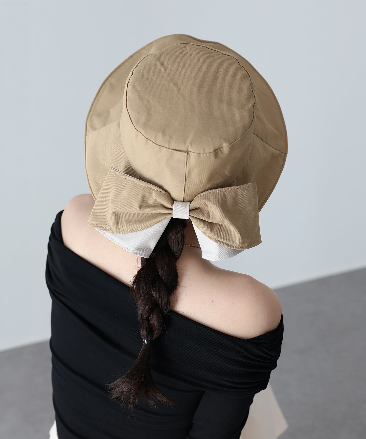 【早割5％OFF】バイカラーバックリボンハット【ネコポス】