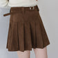 ベルトSETスウェードプリーツミニスカート
