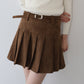 ベルトSETスウェードプリーツミニスカート