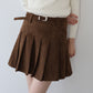 【早割5％OFF】ベルトSETスウェードプリーツミニスカート