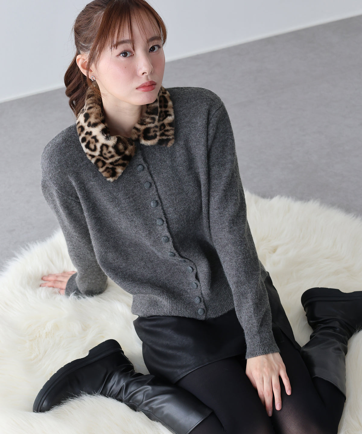 【早割5％OFF】2wayレオパードカラーカーディガン