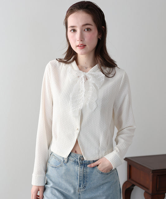 ネックレースリボンカーディガン【ネコポス】