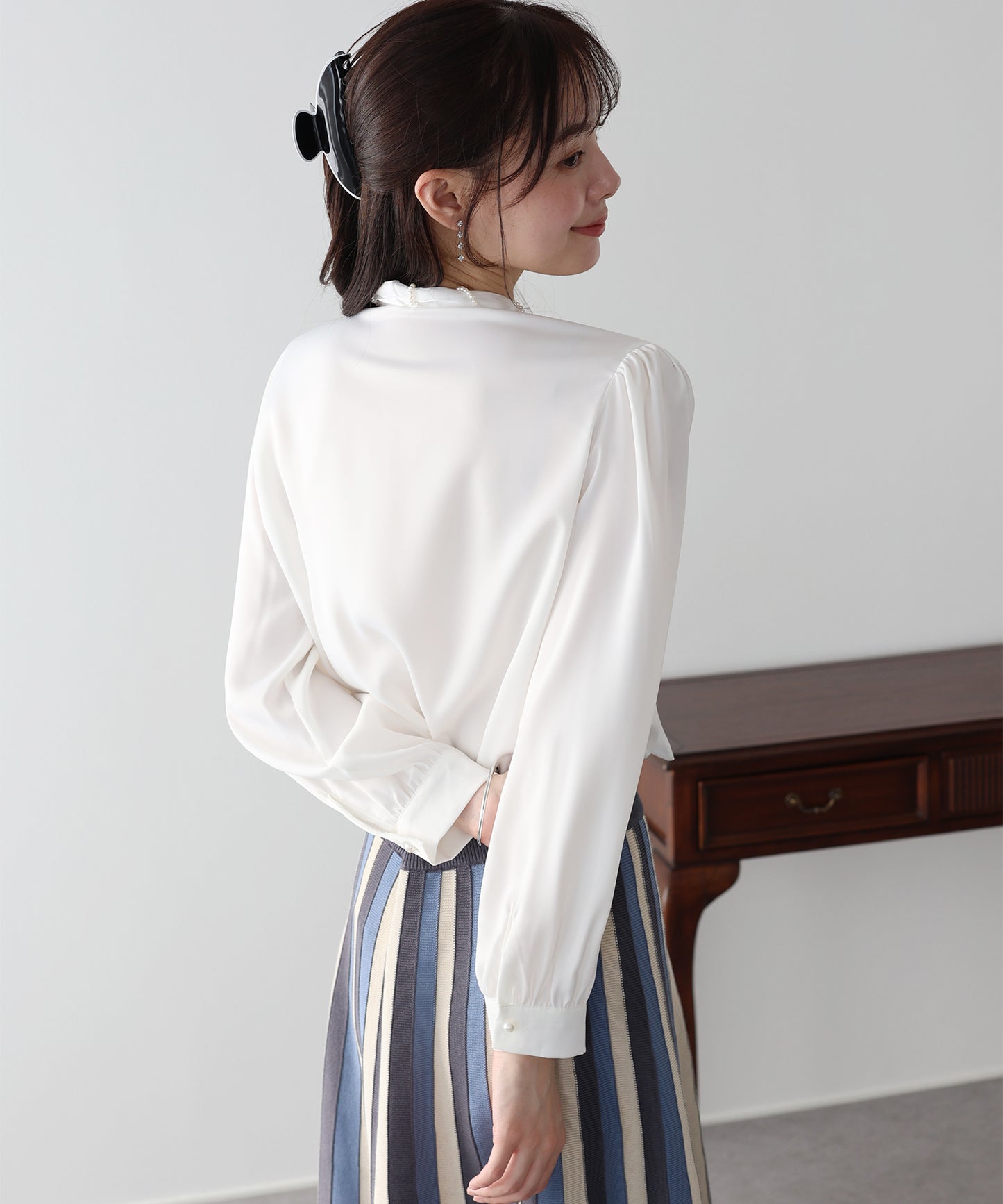 ミニパールボウタイブラウス【ネコポス】