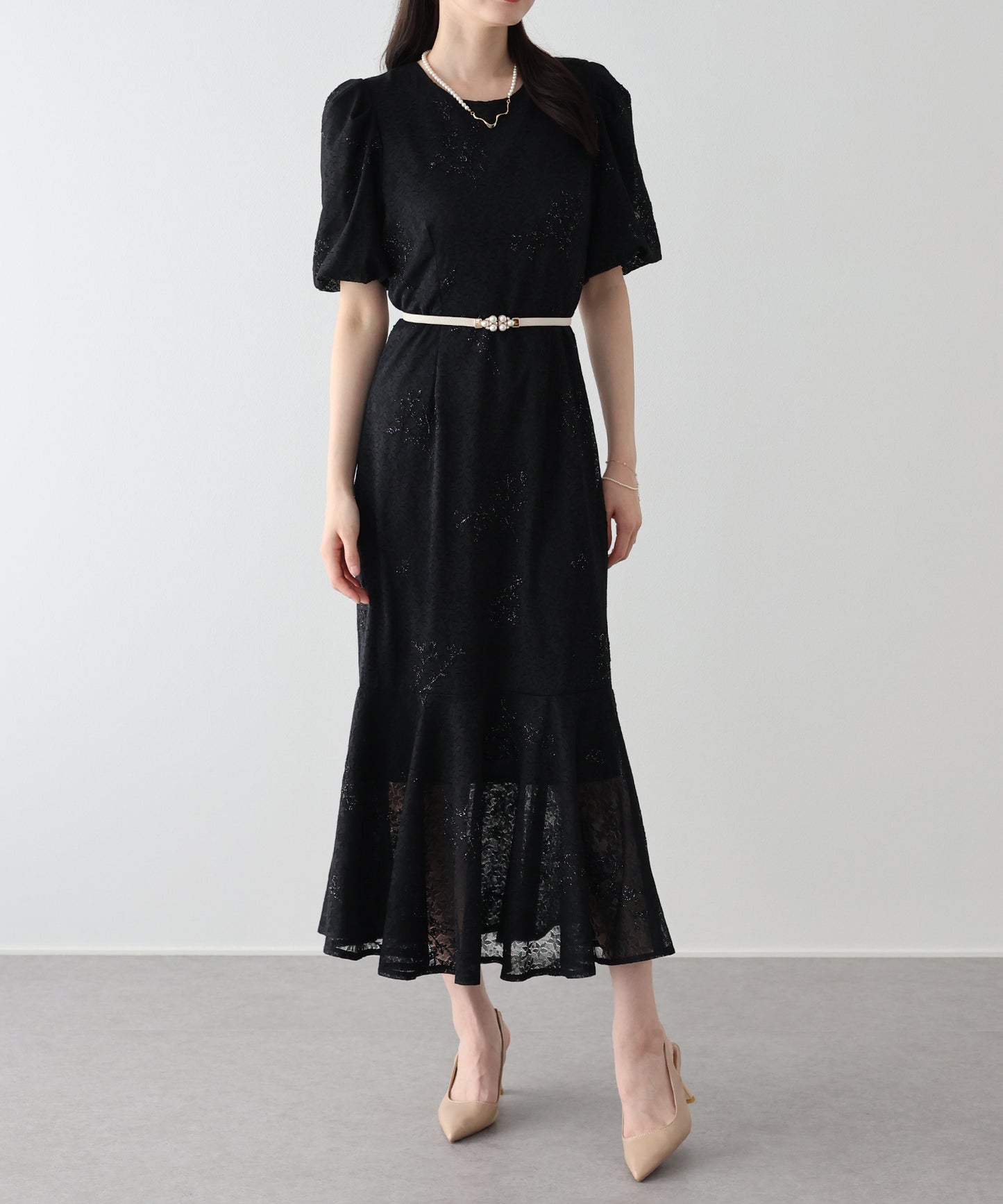 バックリボンマーメイドドレス