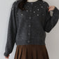 パールビジューニットカーディガン