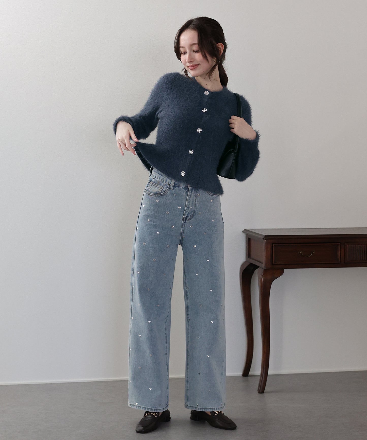 【早割5％OFF】シャギーペプラムカーディガン