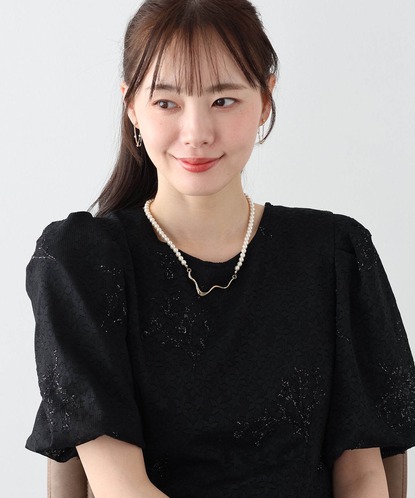 【早割5％OFF】ニュアンスメタル パールネックレス【ネコポス】