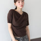 ドレープネックリブTシャツ【ネコポス】