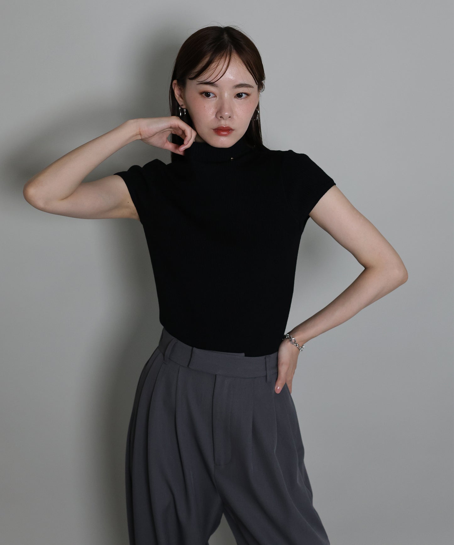 【早割5％OFF】ウール混フレンチスリーブニット【ネコポス】[ J by blue ]