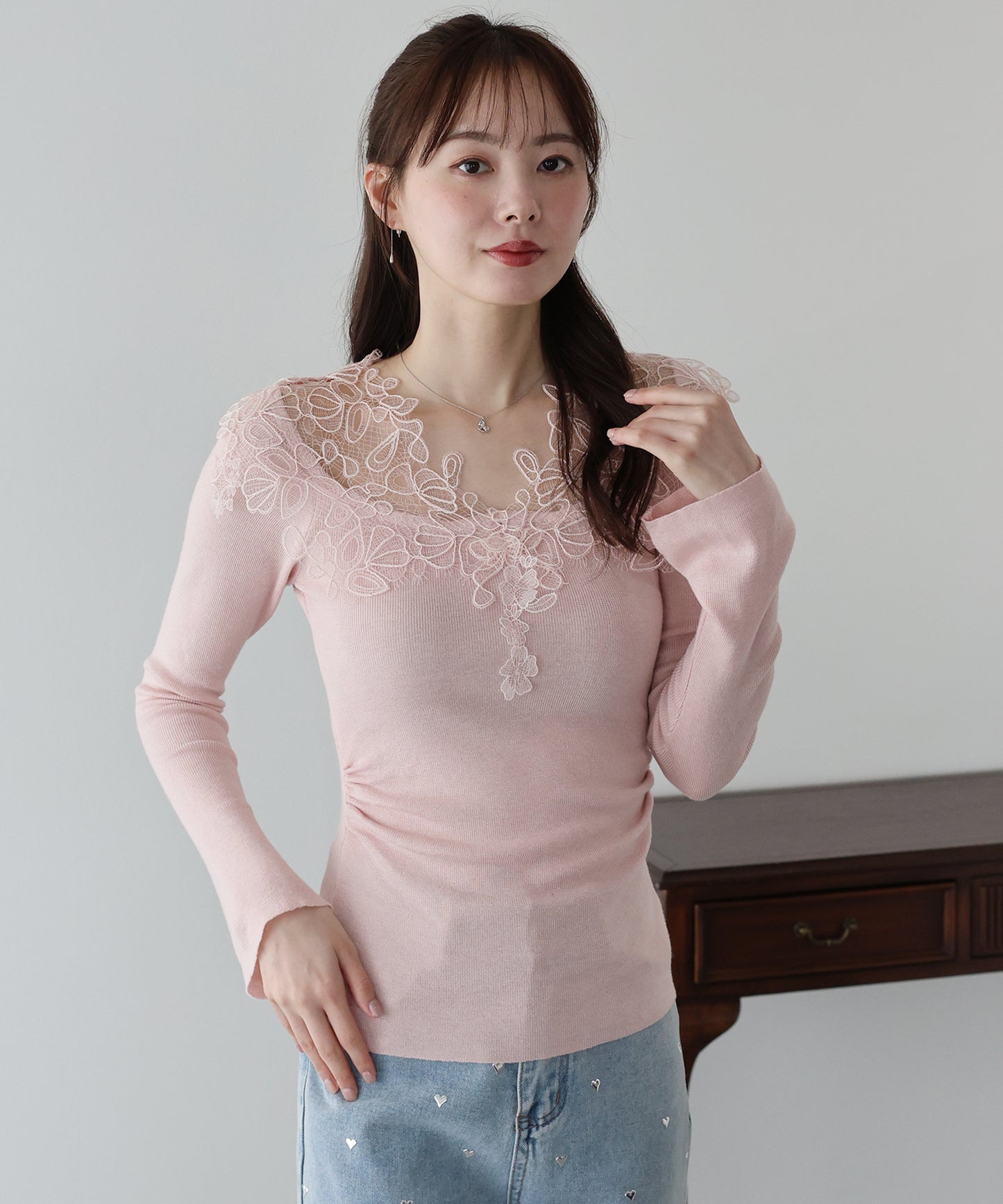 【早割5％OFF】フラワーレースニット【ネコポス】