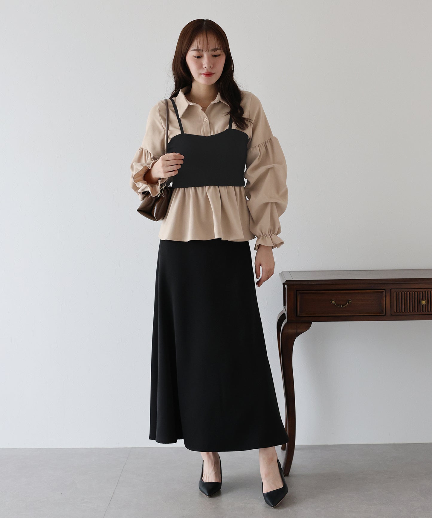 【TIME SALE】ビスチェレイヤードコーデュロイシャツ