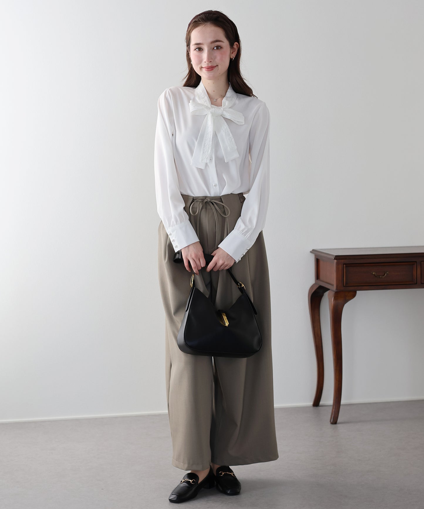 レースボウタイブラウス【ネコポス】