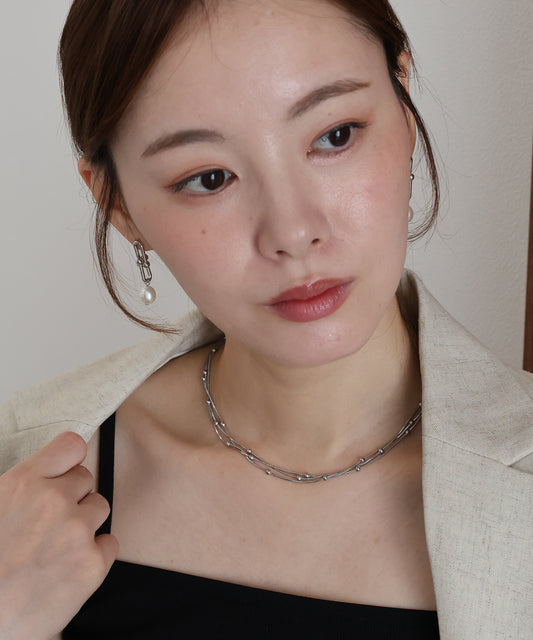 【早割5％OFF】ボールステーションネックレス / ニッケルフリー【メール便】